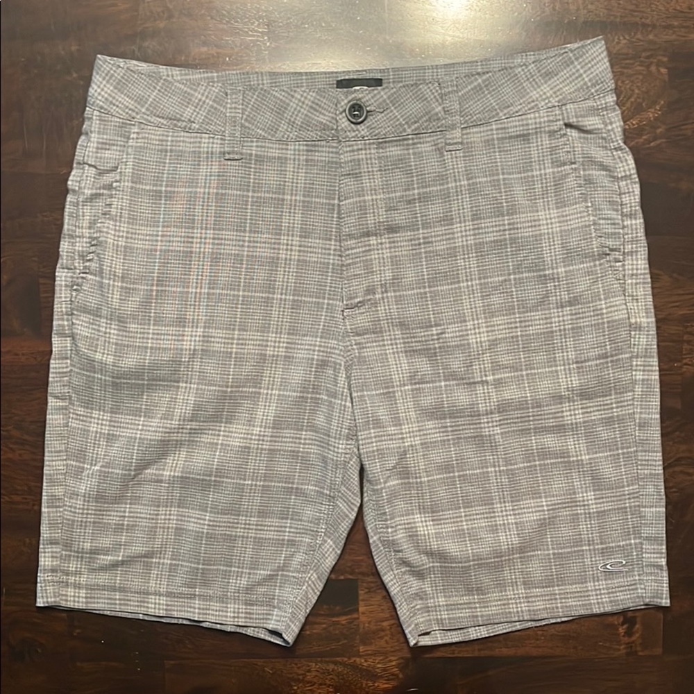 O’Neill Men's Gray Plaid Shorts,34